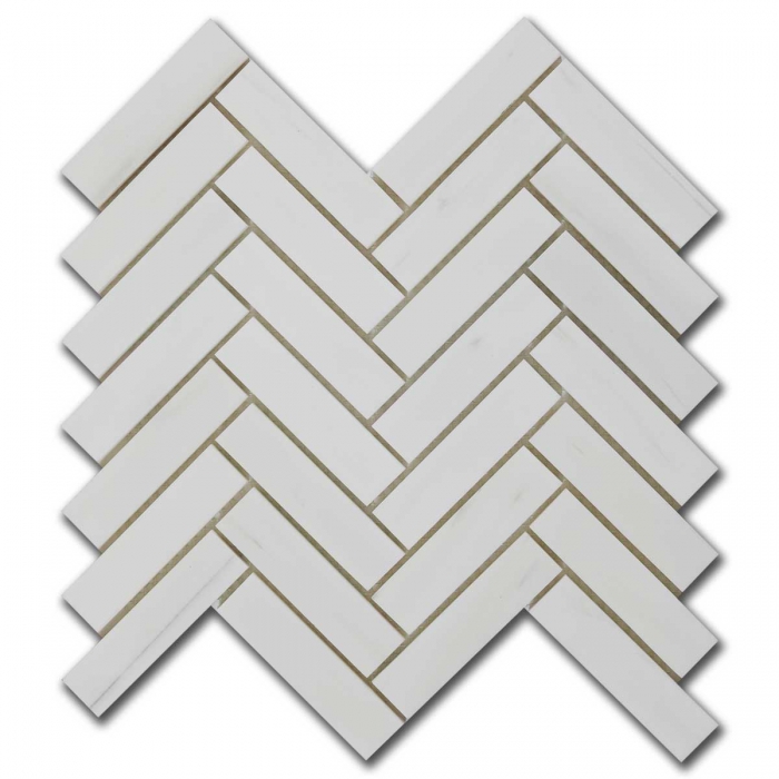 Marble Mosaic Dolomite Herringbone 2,5x10 cm Polished