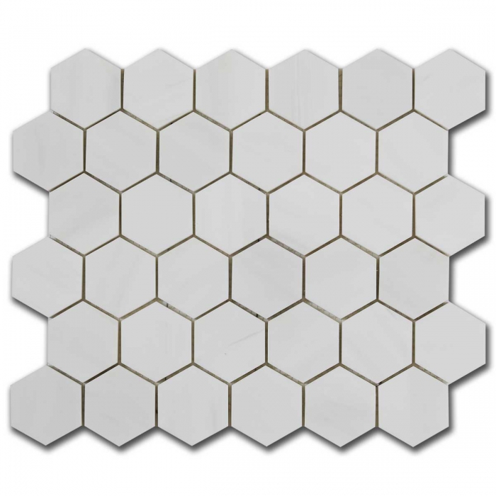 Marble Mosaic Dolomite Hexagon 5x5 cm Honed