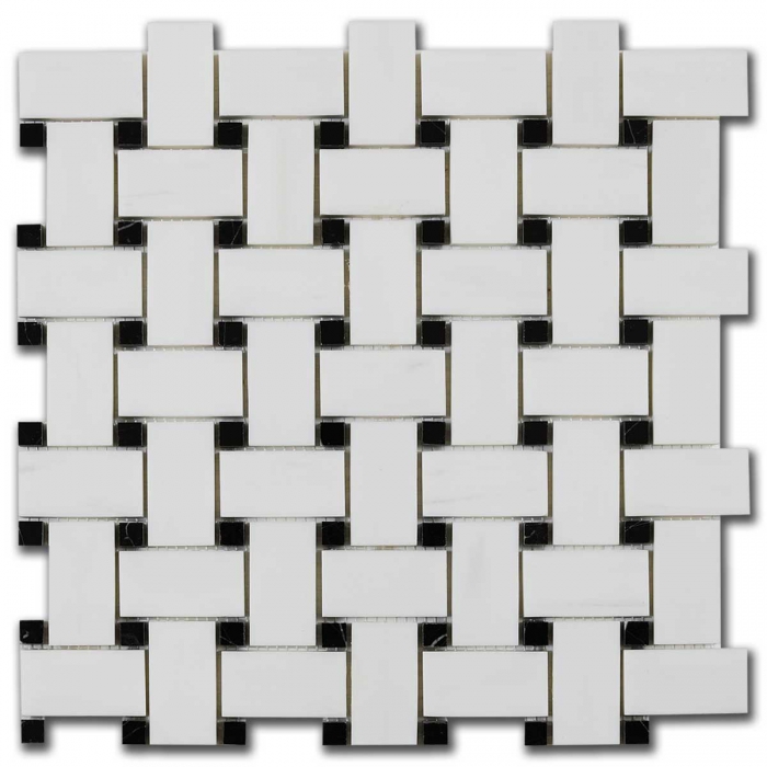 Marble Mosaic Dolomite & Toros Black Ida 30,5x30,5 cm Polished